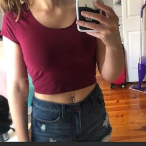 Burgundy Crop Top